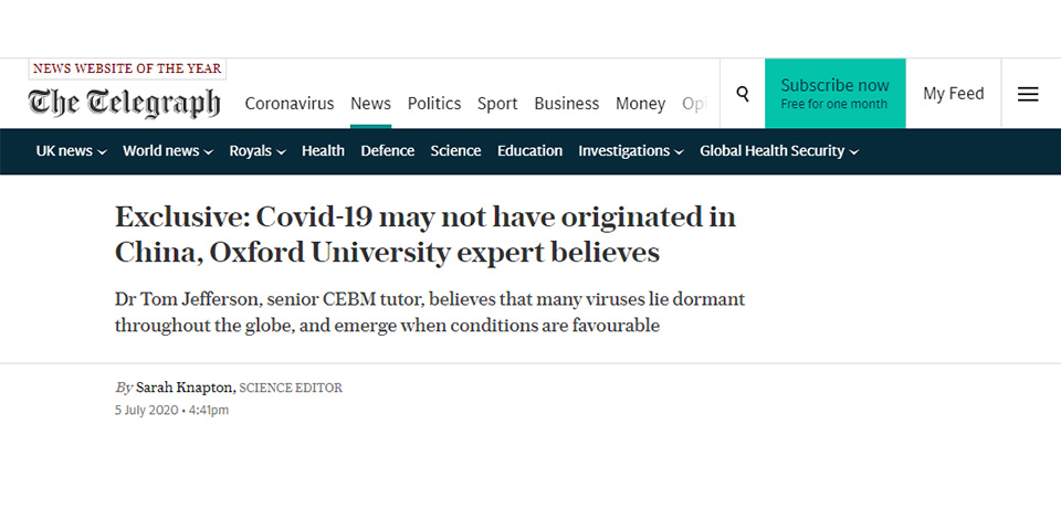 Heavy! The latest research from Oxford University: The new coronavirus may not originate in China fo